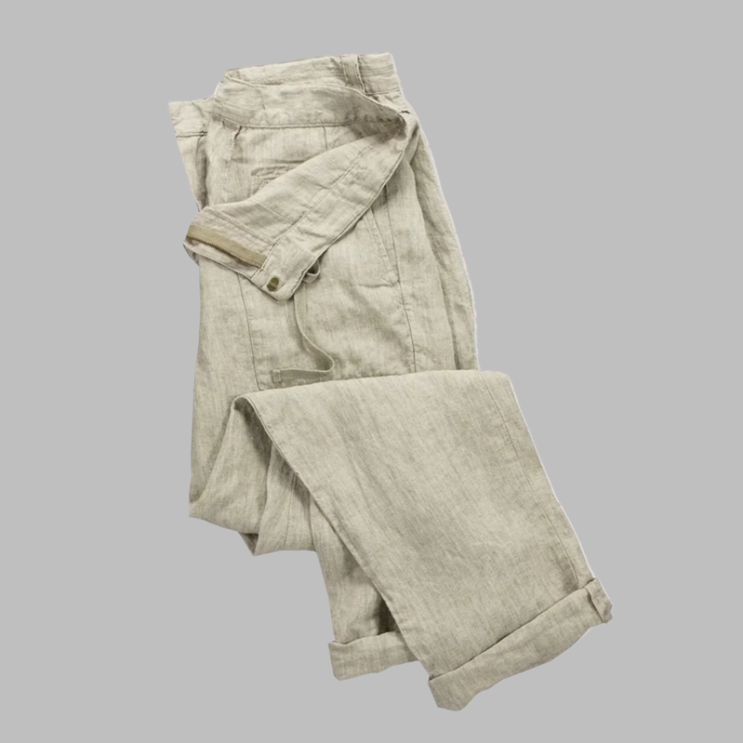 Streetwave Men's Wide Leg Summer Pants Breathable Lightweight LinenBlend All Day Comfort for Hot Days