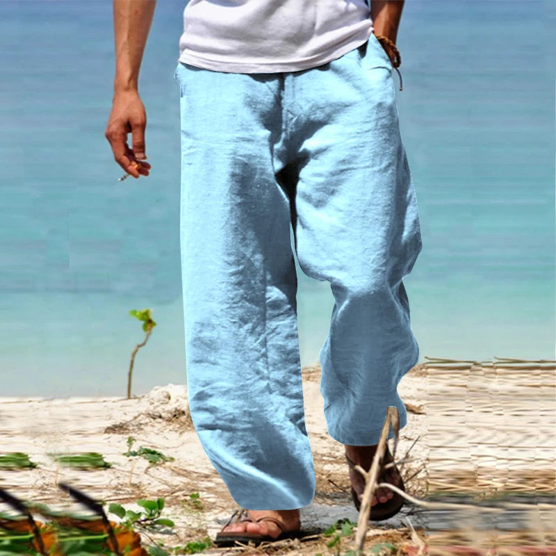 Street-Wave Men's Lightweight Breathable Summer Pants for Beach and Everyday Comfort