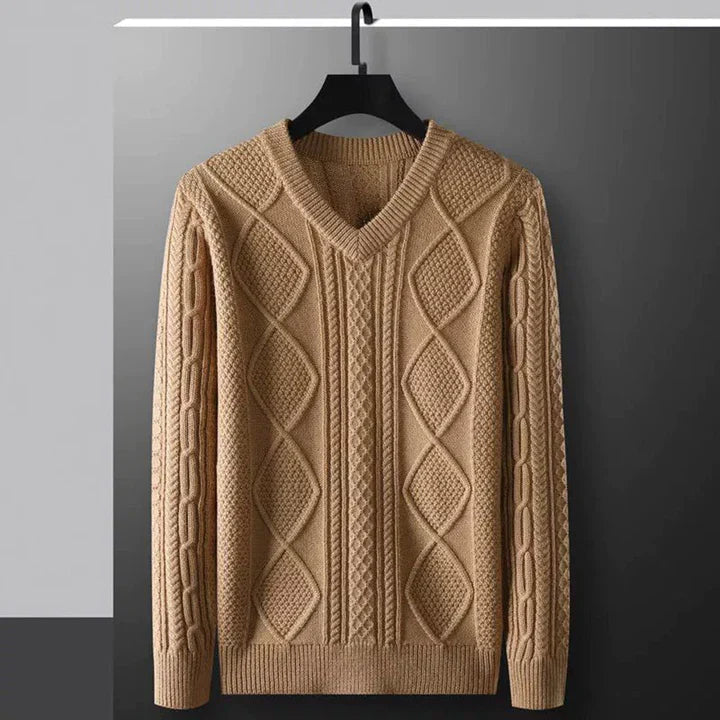 Street Wave Balduin Mens Diamond Cable Knit Sweater Soft Warm Casual Pullover For Everyday Style