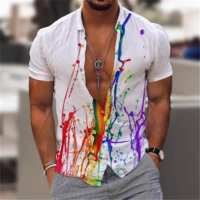 Streetwave Mens Colorful Summer Shirt Breathable Lightweight Everyday Essential Wardrobe