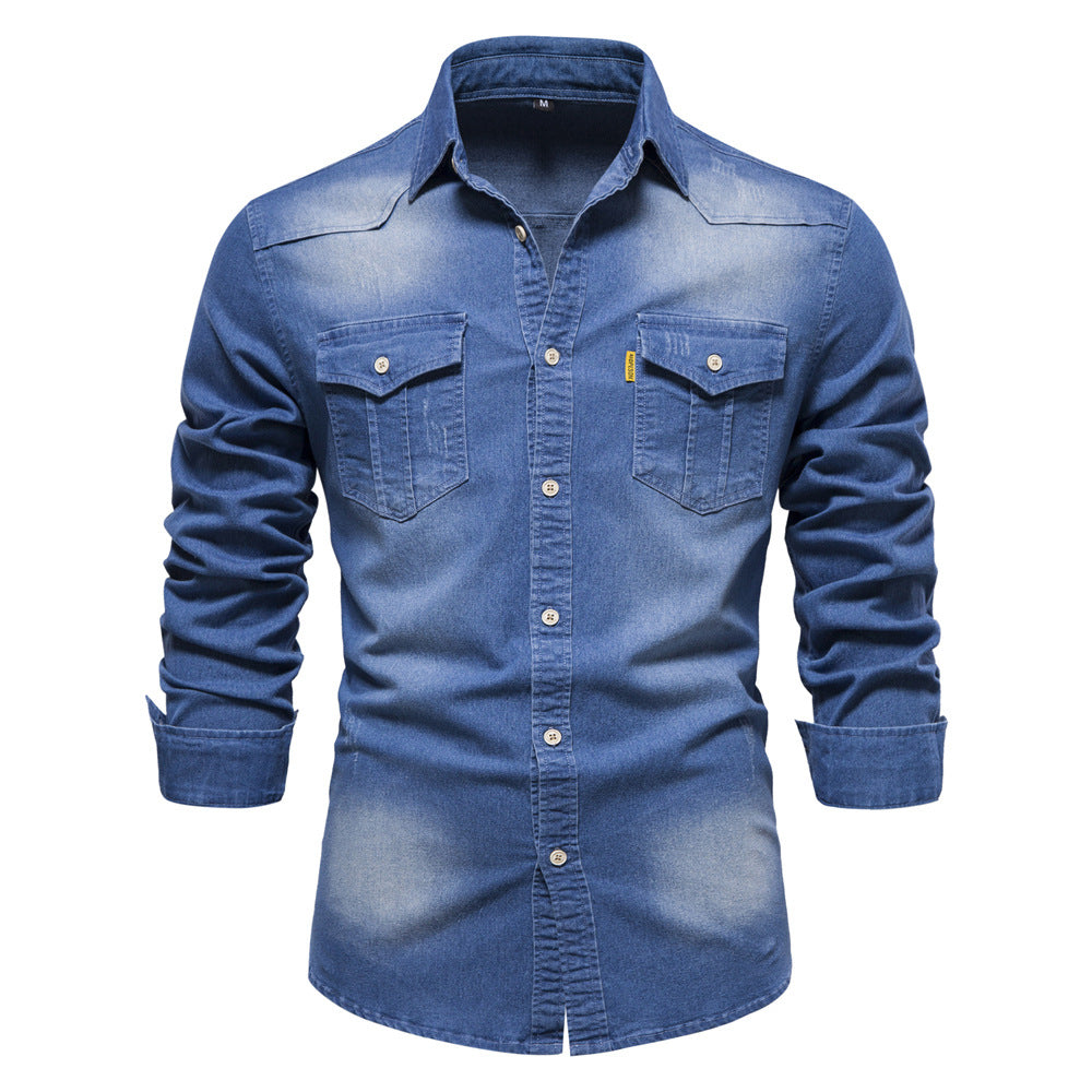 Gotthardus Mens Denim Shirt Lightweight Breathable Comfort For Men Versatile Casual