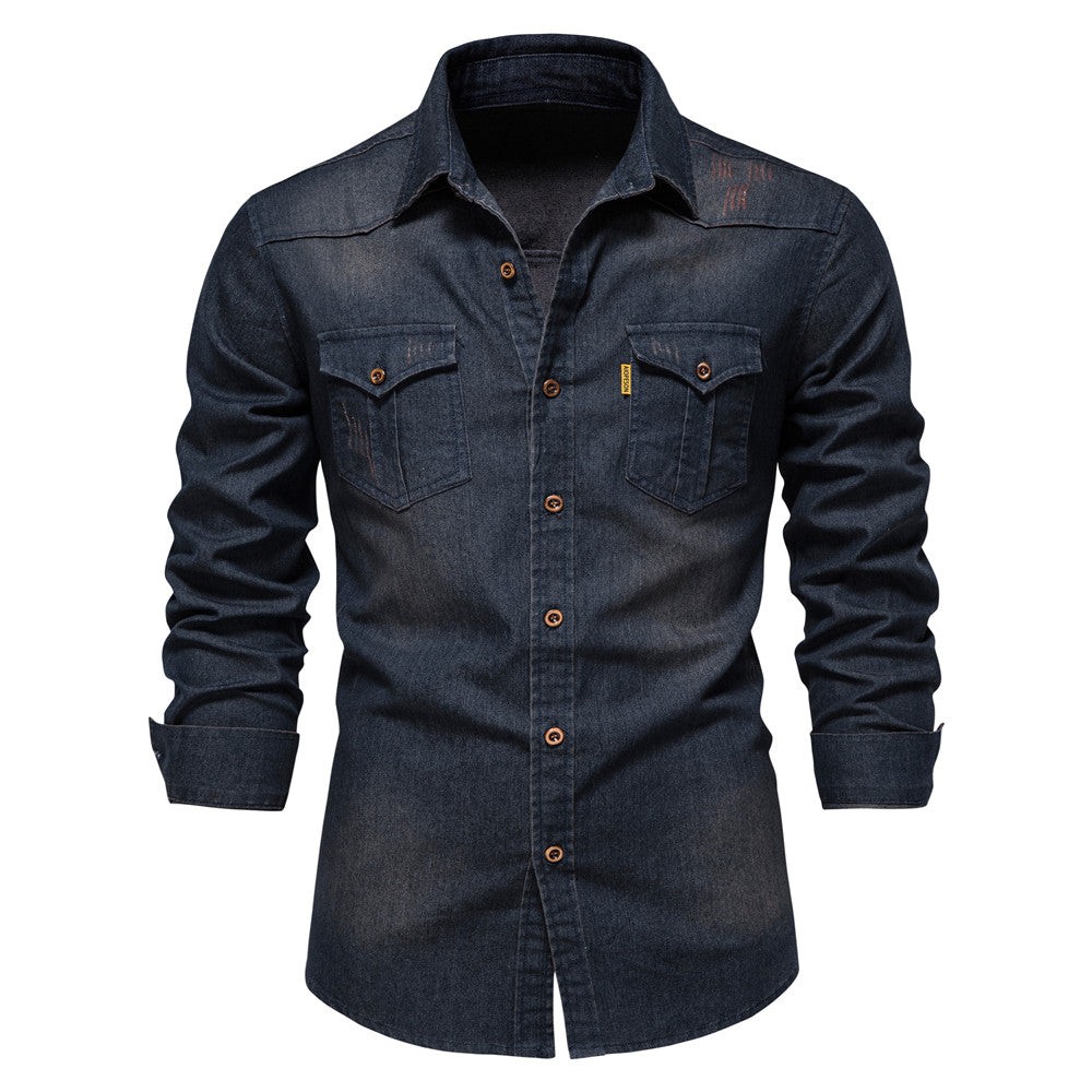 Gotthardus Mens Denim Shirt Lightweight Breathable Comfort For Men Versatile Casual