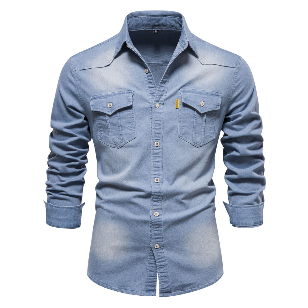 Gotthardus Mens Denim Shirt Lightweight Breathable Comfort For Men Versatile Casual