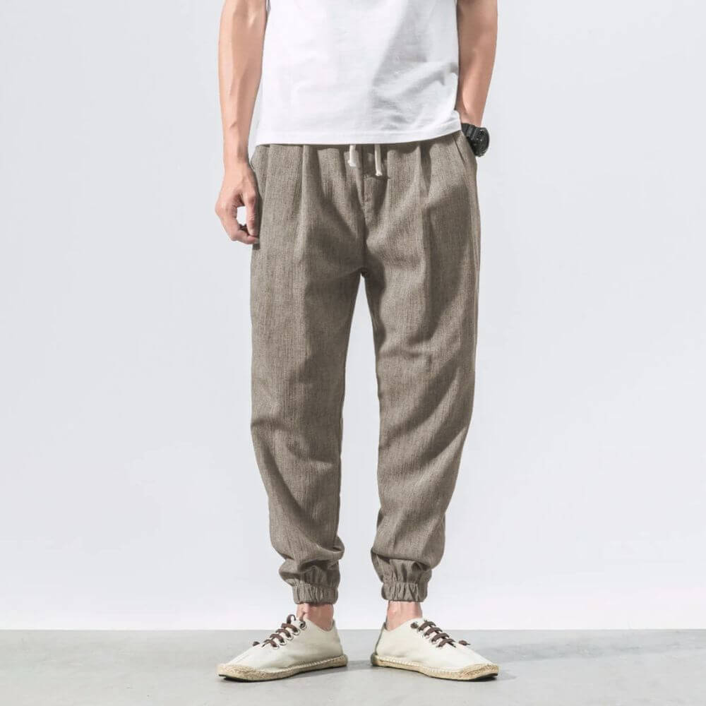 Streetwave Mens Linen Pants Breathable Lightweight Summer Comfort Relaxed Fit For Smart Casual Wear