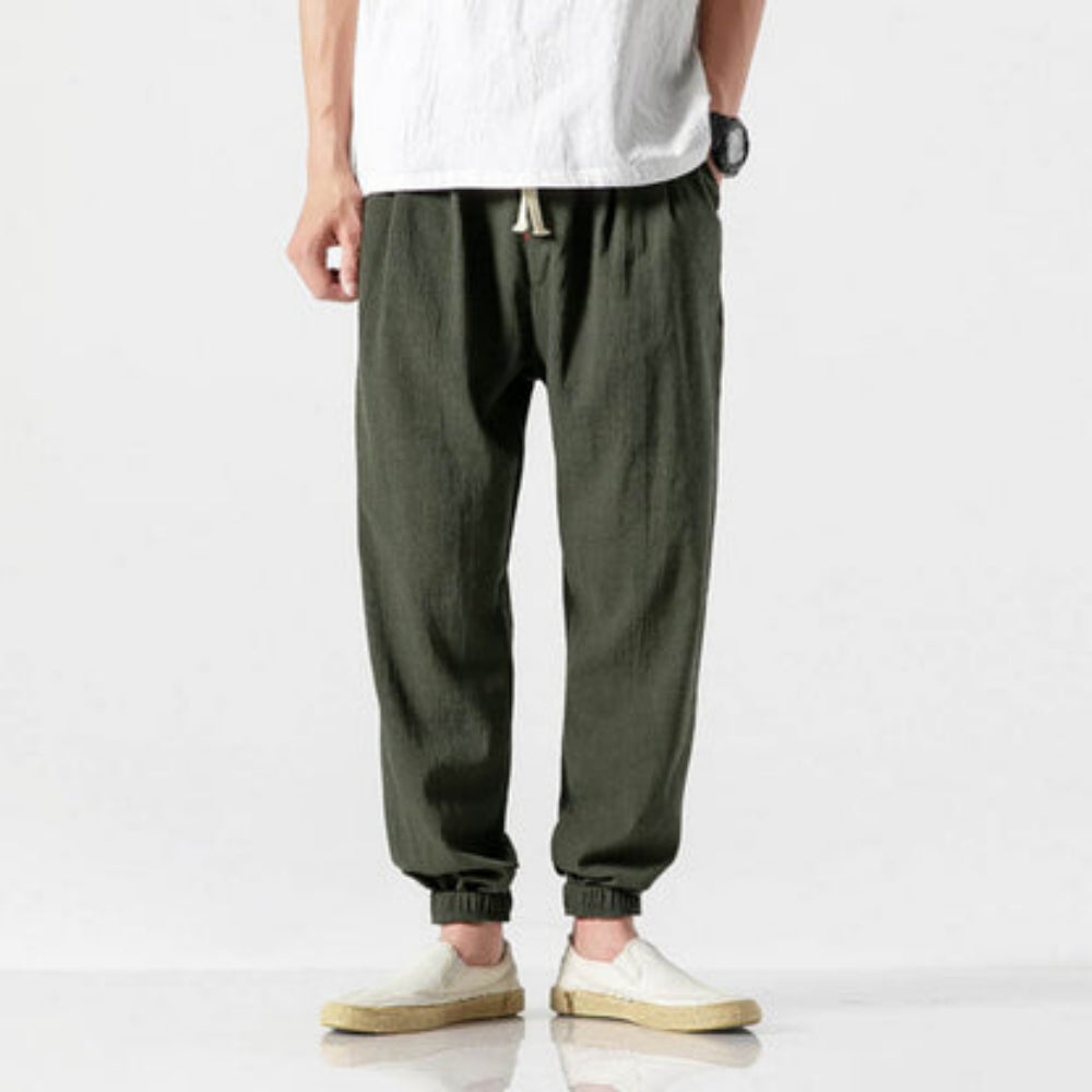 Streetwave Mens Linen Pants Breathable Lightweight Summer Comfort Relaxed Fit For Smart Casual Wear
