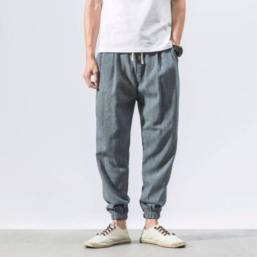 Streetwave Mens Linen Pants Breathable Lightweight Summer Comfort Relaxed Fit For Smart Casual Wear