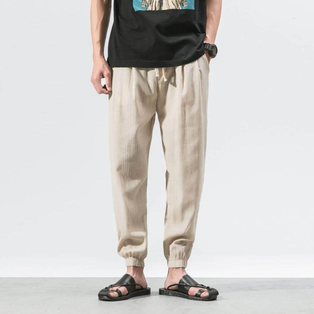 Streetwave Mens Linen Pants Breathable Lightweight Summer Comfort Relaxed Fit For Smart Casual Wear