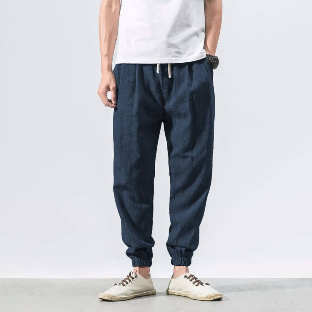 Streetwave Mens Linen Pants Breathable Lightweight Summer Comfort Relaxed Fit For Smart Casual Wear
