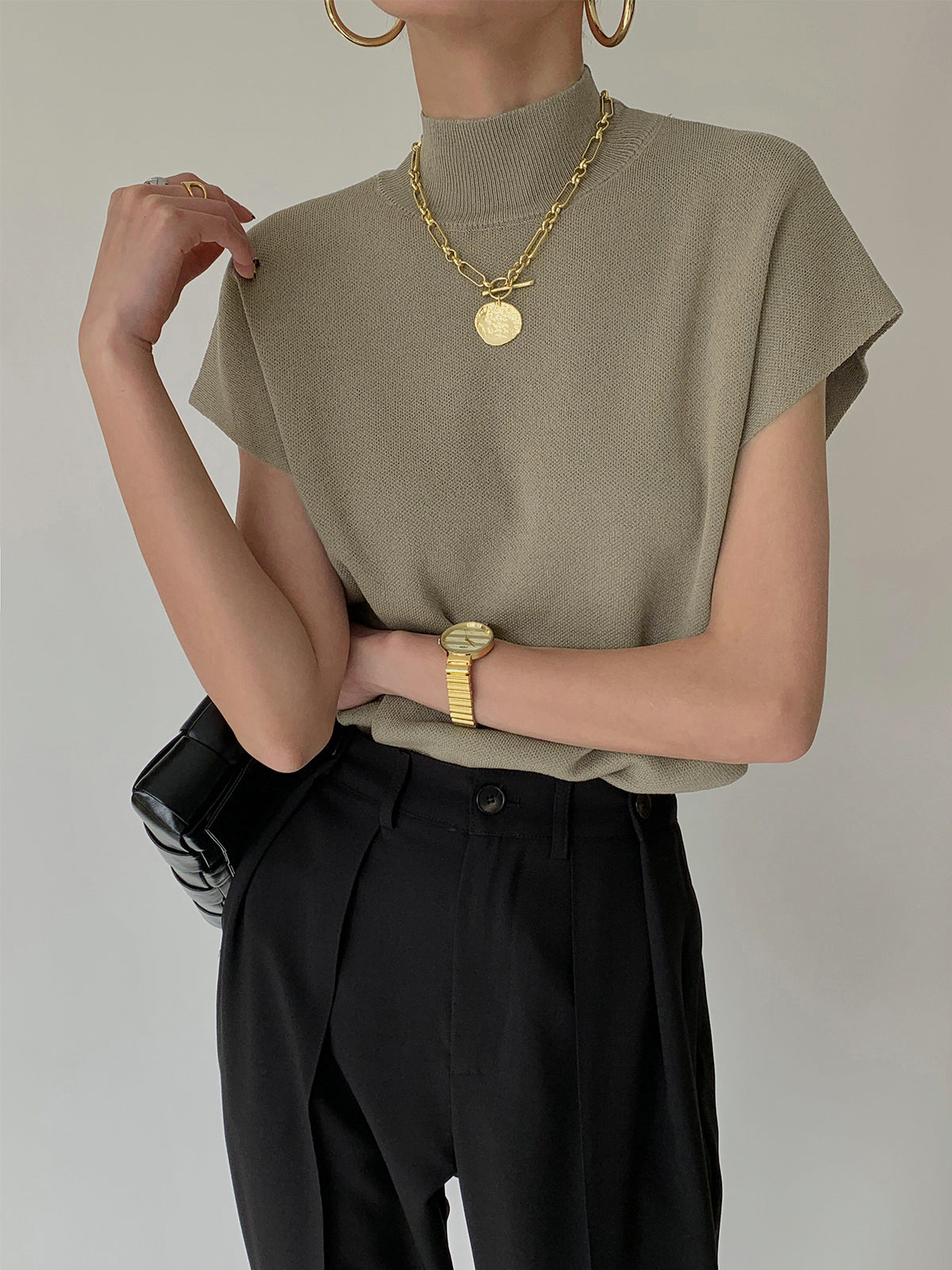 Street-Wave Leisurely Solid Pullover Sweater Vest - Casual Knit Top With Slight Stretch For All Day Comfort