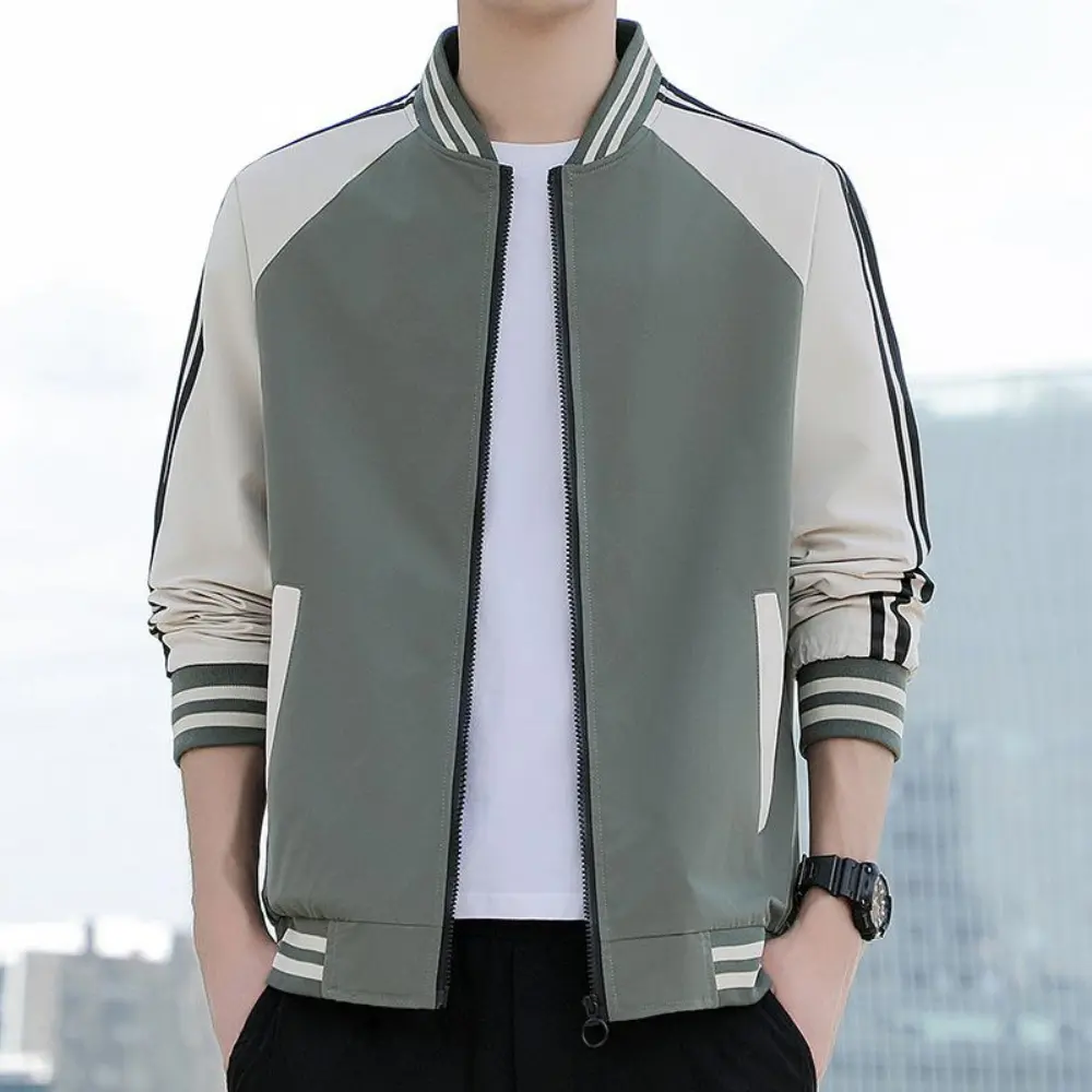 Waylynn Leo Splicing Stripe Varsity Jacket Unisex Bold