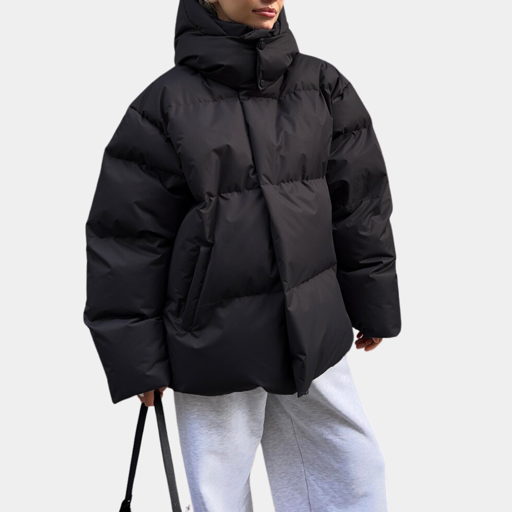 Street-Wave Womens Puffer Coat Lightweight Fill Slim Fit Cozy Warm Maroon Winter Essential