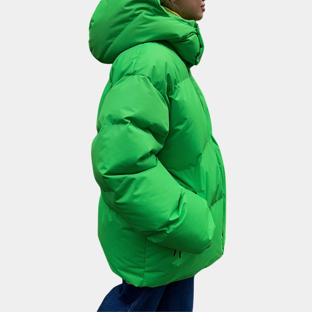 Street-Wave Womens Puffer Coat Lightweight Fill Slim Fit Cozy Warm Maroon Winter Essential