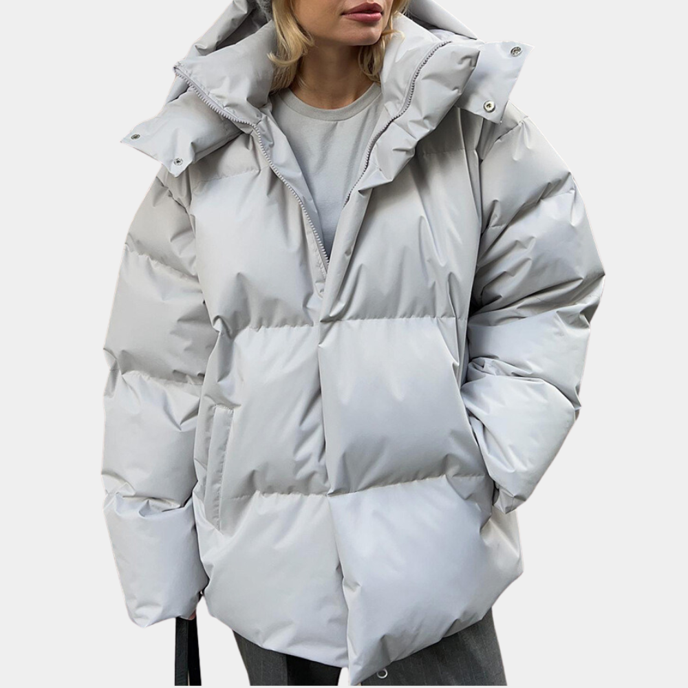 Street-Wave Womens Puffer Coat Lightweight Fill Slim Fit Cozy Warm Maroon Winter Essential