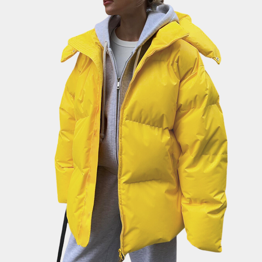 Street-Wave Womens Puffer Coat Lightweight Fill Slim Fit Cozy Warm Maroon Winter Essential