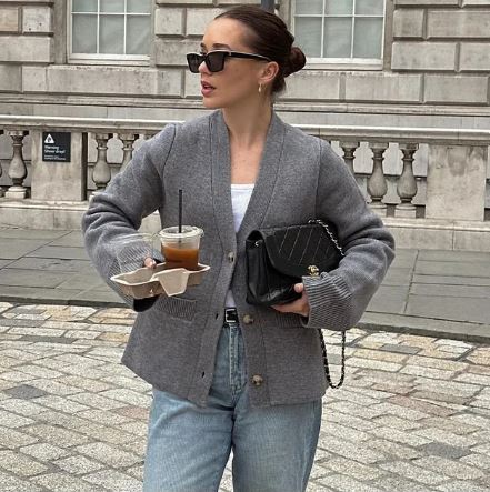 Street-wave Elegant Knit Cardigan for Women Durable Cozy Wool Blend Nostalgic Design