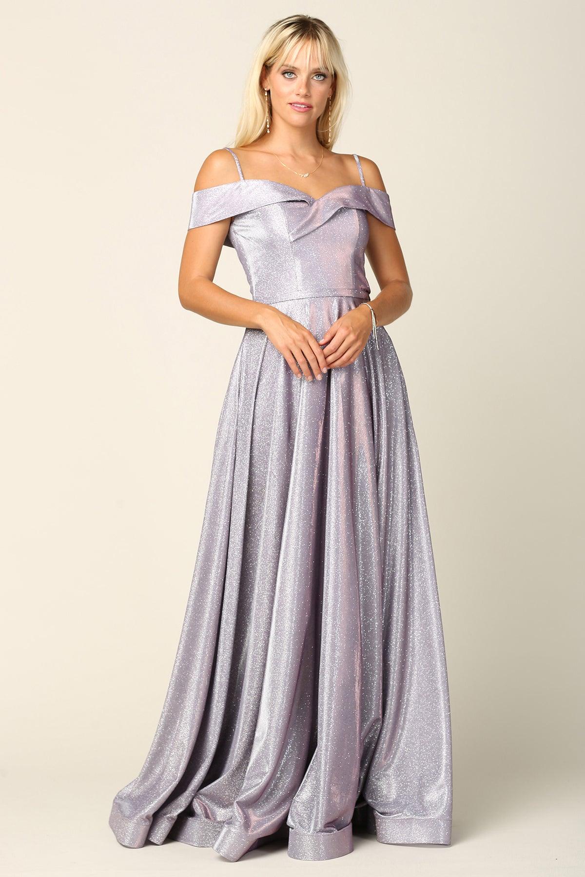 Street Wave Off Shoulder Glitter Ball Gown Glamorous Prom Dress