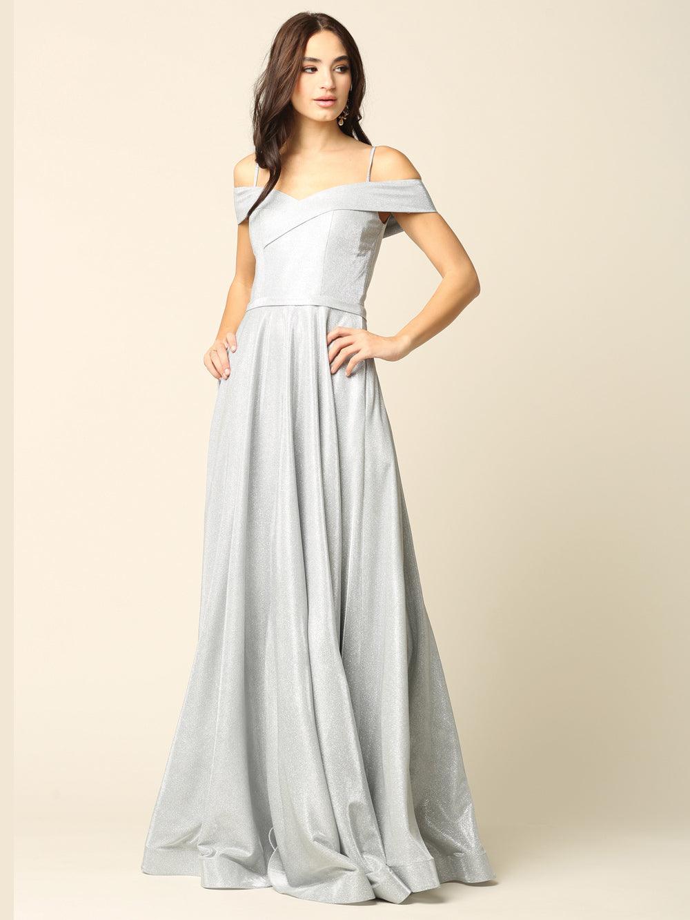 Street Wave Off Shoulder Glitter Ball Gown Glamorous Prom Dress