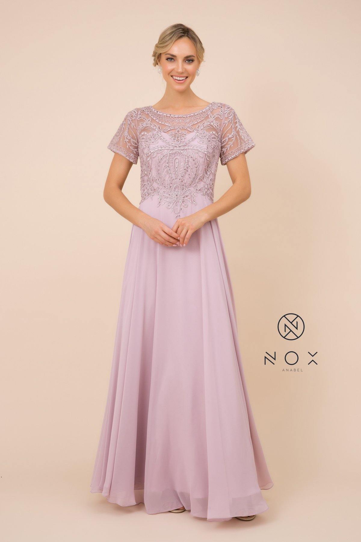 Street Wave Beaded Lace Bodice Chiffon Formal Gown Women