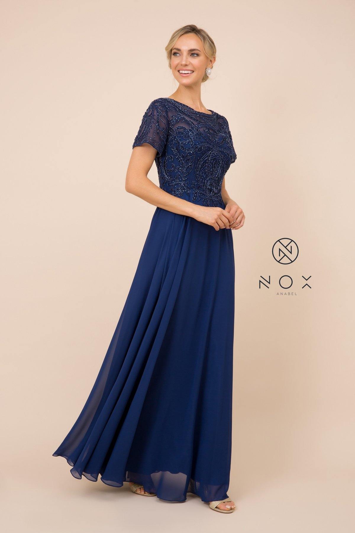 Street Wave Beaded Lace Bodice Chiffon Formal Gown Women