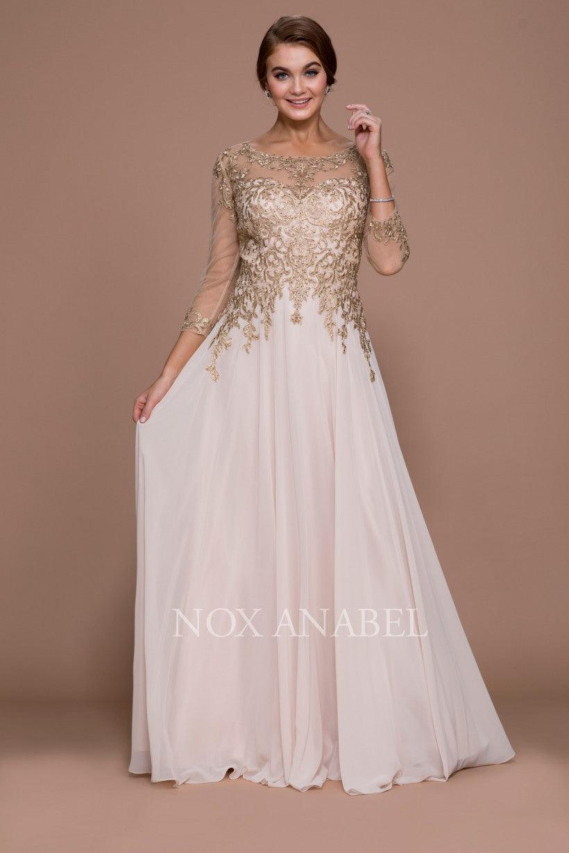Mother Of The Bride Dress Navy Lace Illusion Embroidered Gown Street Wave
