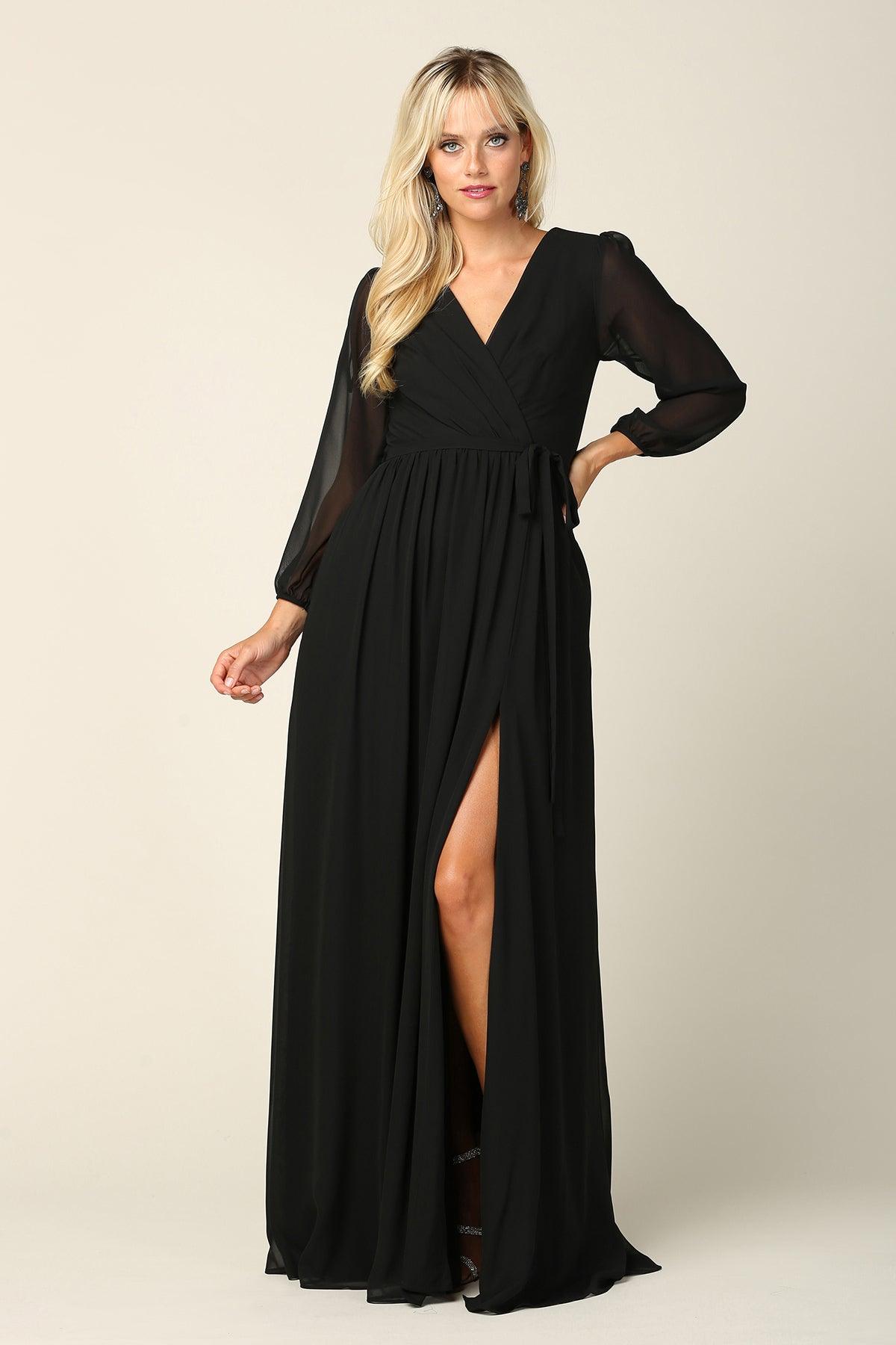 Eva Fashion Mother Of The Bride Long Sleeve Chiffon Gown