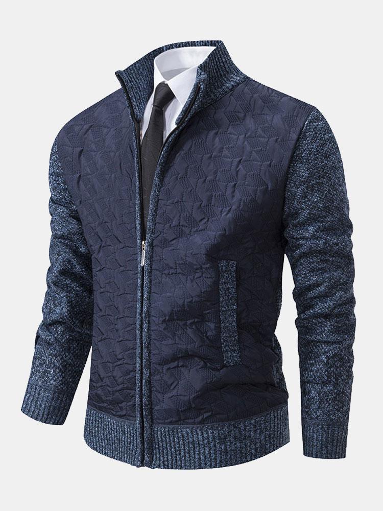 Franzl Premium Men's Quilted Knit Sweater Jacket Luxurious Warmth And Timeless Design For Modern Gentlemen