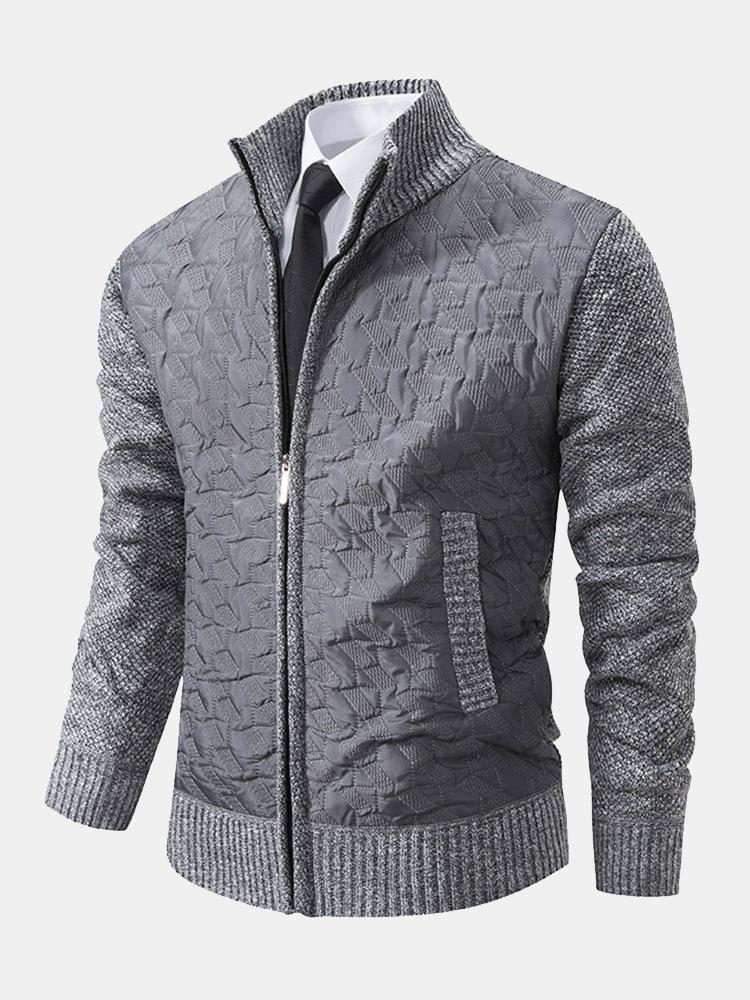 Franzl Premium Men's Quilted Knit Sweater Jacket Luxurious Warmth And Timeless Design For Modern Gentlemen