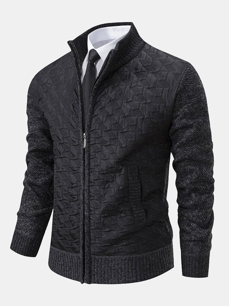 Franzl Premium Men's Quilted Knit Sweater Jacket Luxurious Warmth And Timeless Design For Modern Gentlemen