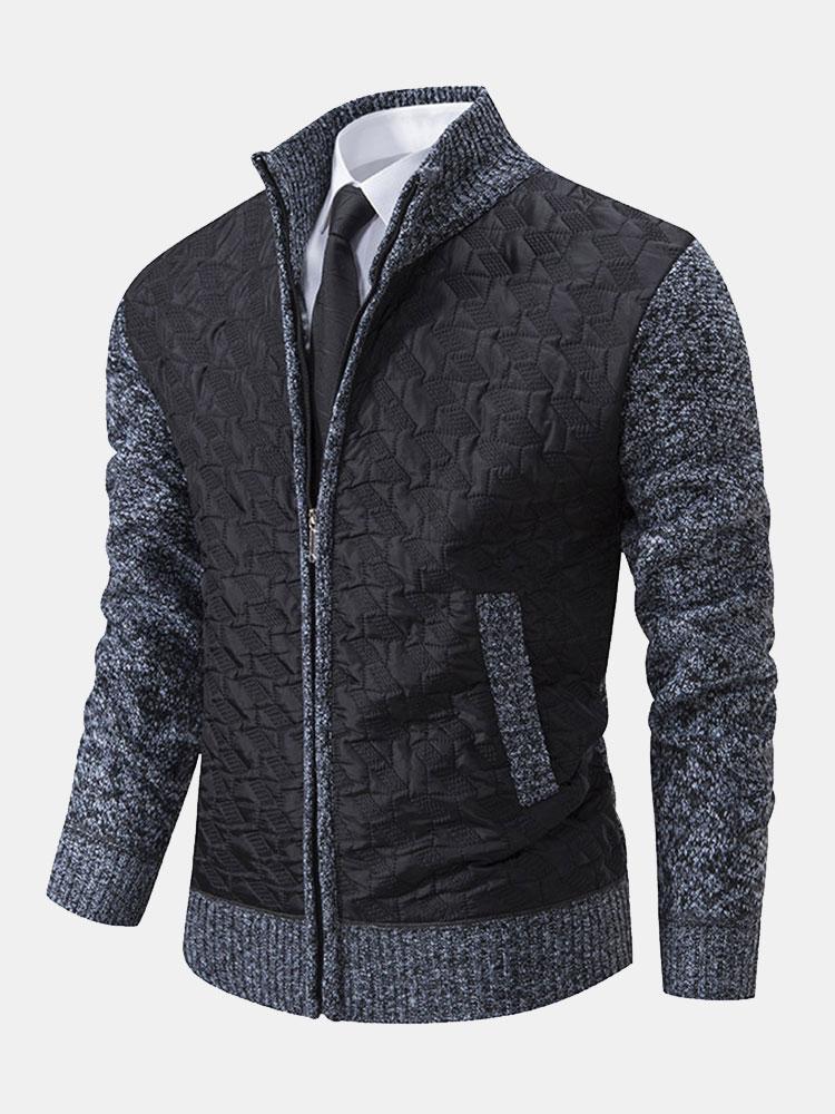 Franzl Premium Men's Quilted Knit Sweater Jacket Luxurious Warmth And Timeless Design For Modern Gentlemen