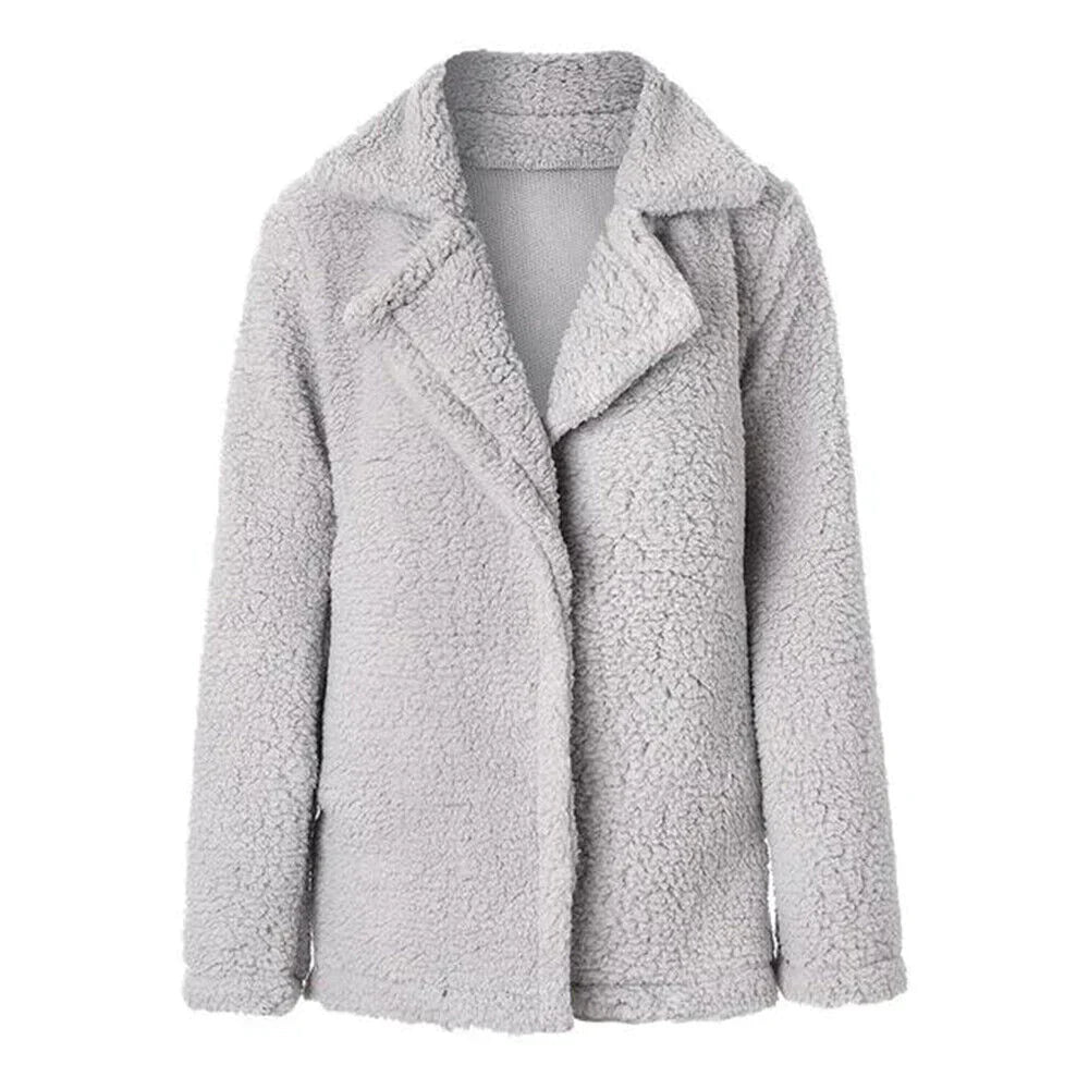 Street-Wave Teddy Coat Black For Women Warm And Cozy Outerwear With Effortless Chic Comfort