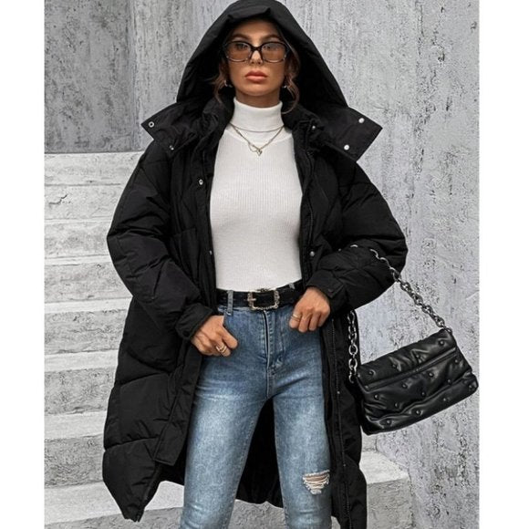 Street-Wave Women's Hooded Long Padded Winter Jacket Ultra Warm Insulated Coat for Cold Weather