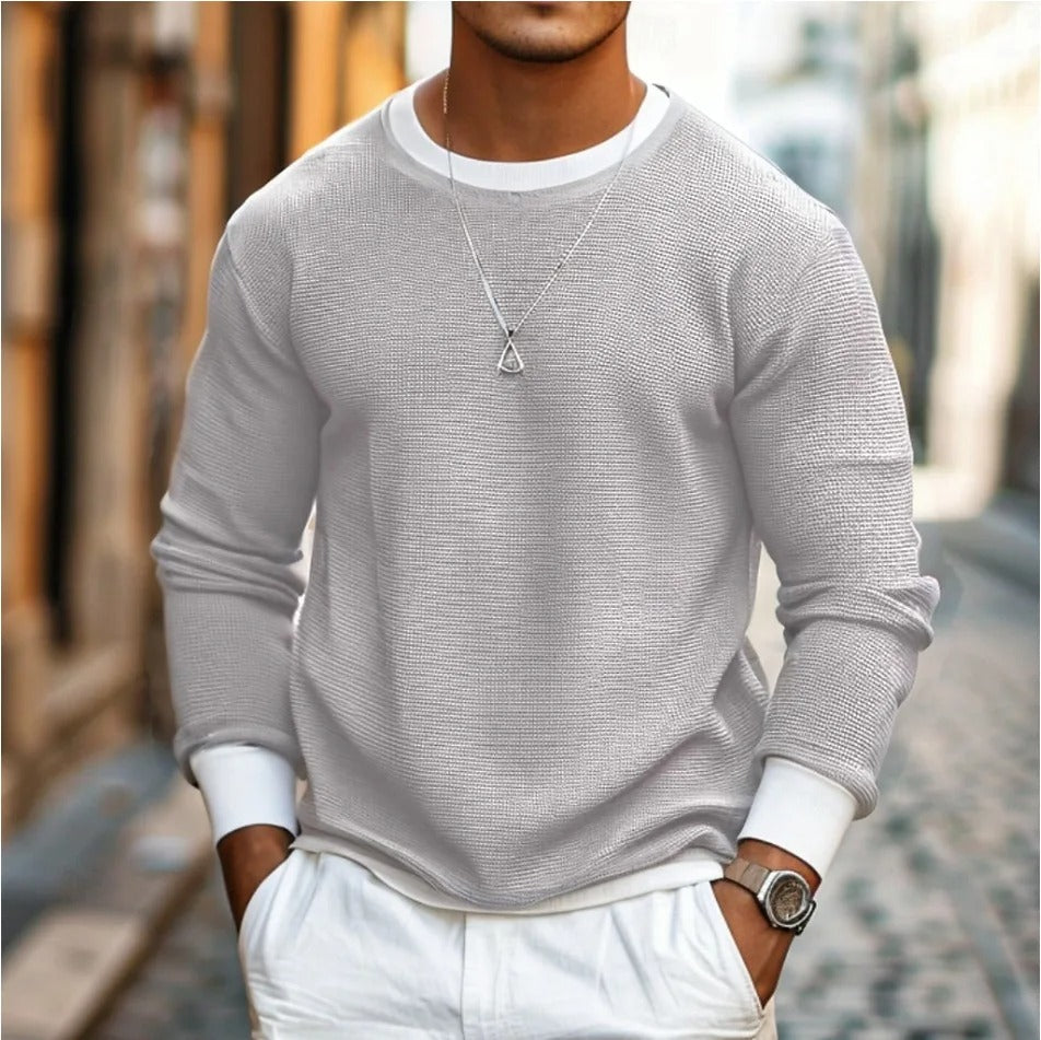 Street-wave Structured Knit Sweater For Men Casual Yet Polished Everyday Wear Essential