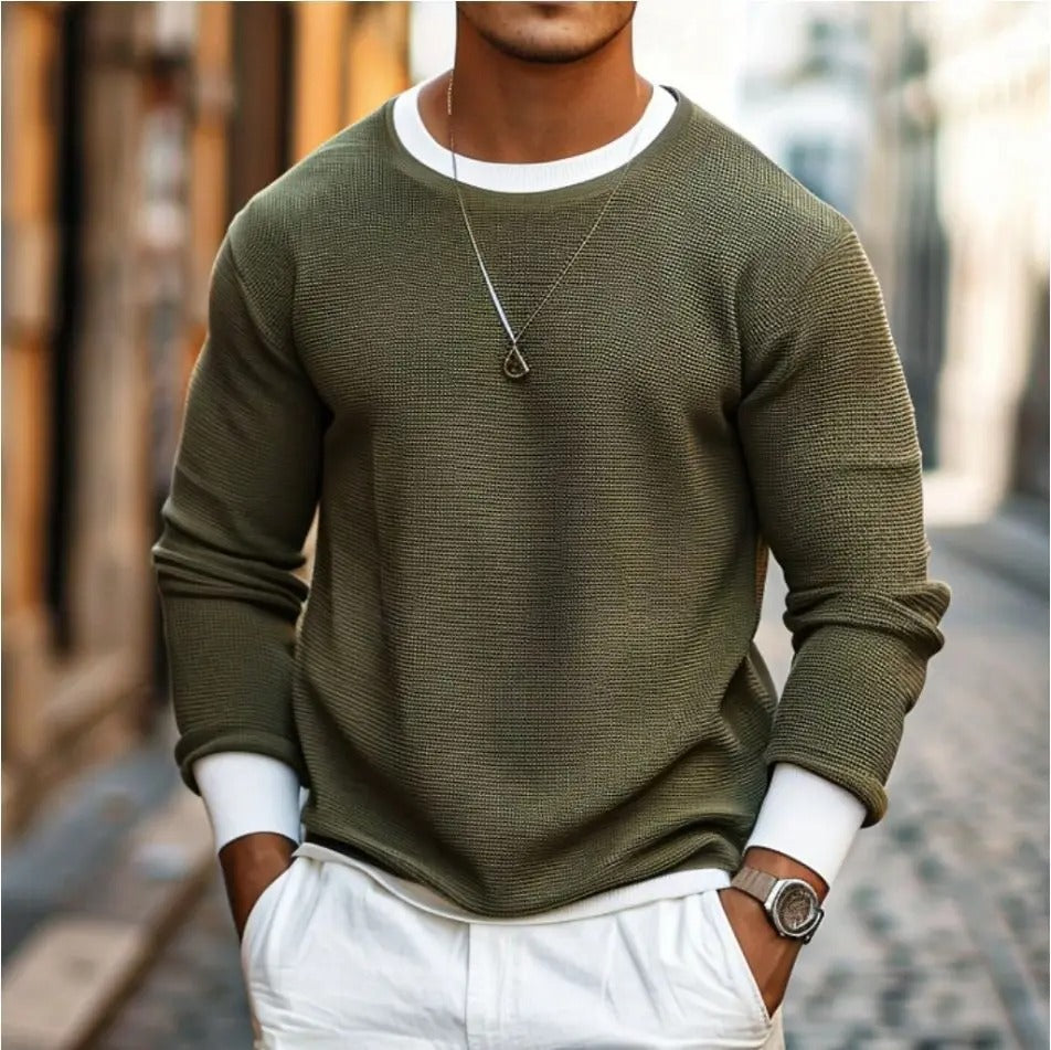 Street-wave Structured Knit Sweater For Men Casual Yet Polished Everyday Wear Essential