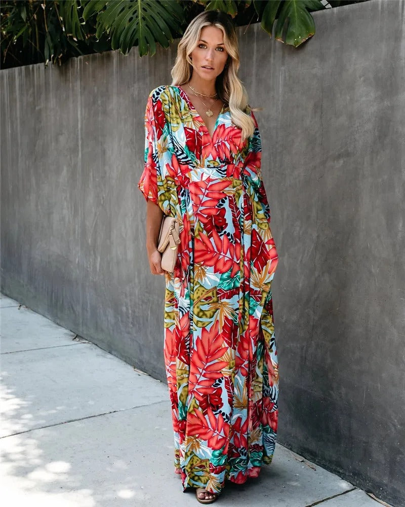 Women's Boho Beach Cover-Up with Flowing Design and Draped Style - Street-Wave