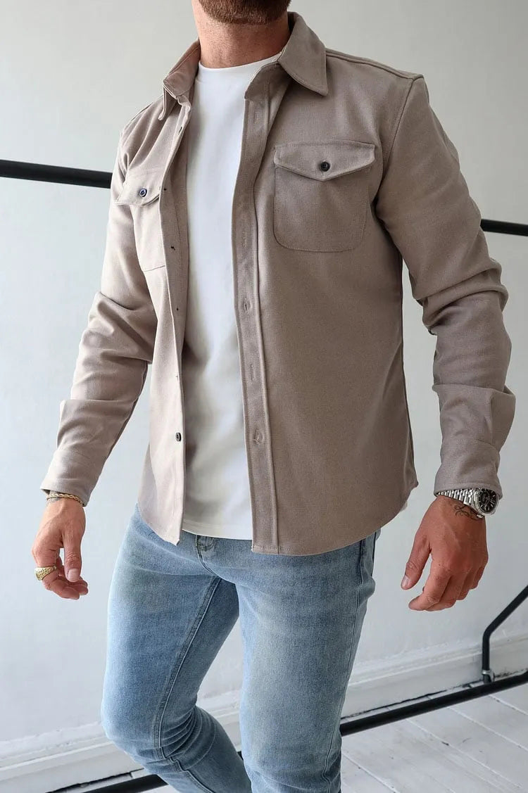 Street-Wave André Buttoned Leather Jacket For Men, Timeless Style, Unmatched Comfort, Urban Essential