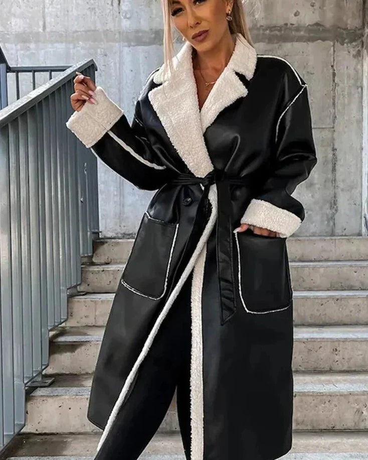 Street Wave Winter Coat For Women With Cozy Shearling Lining And Timeless Style Elegance