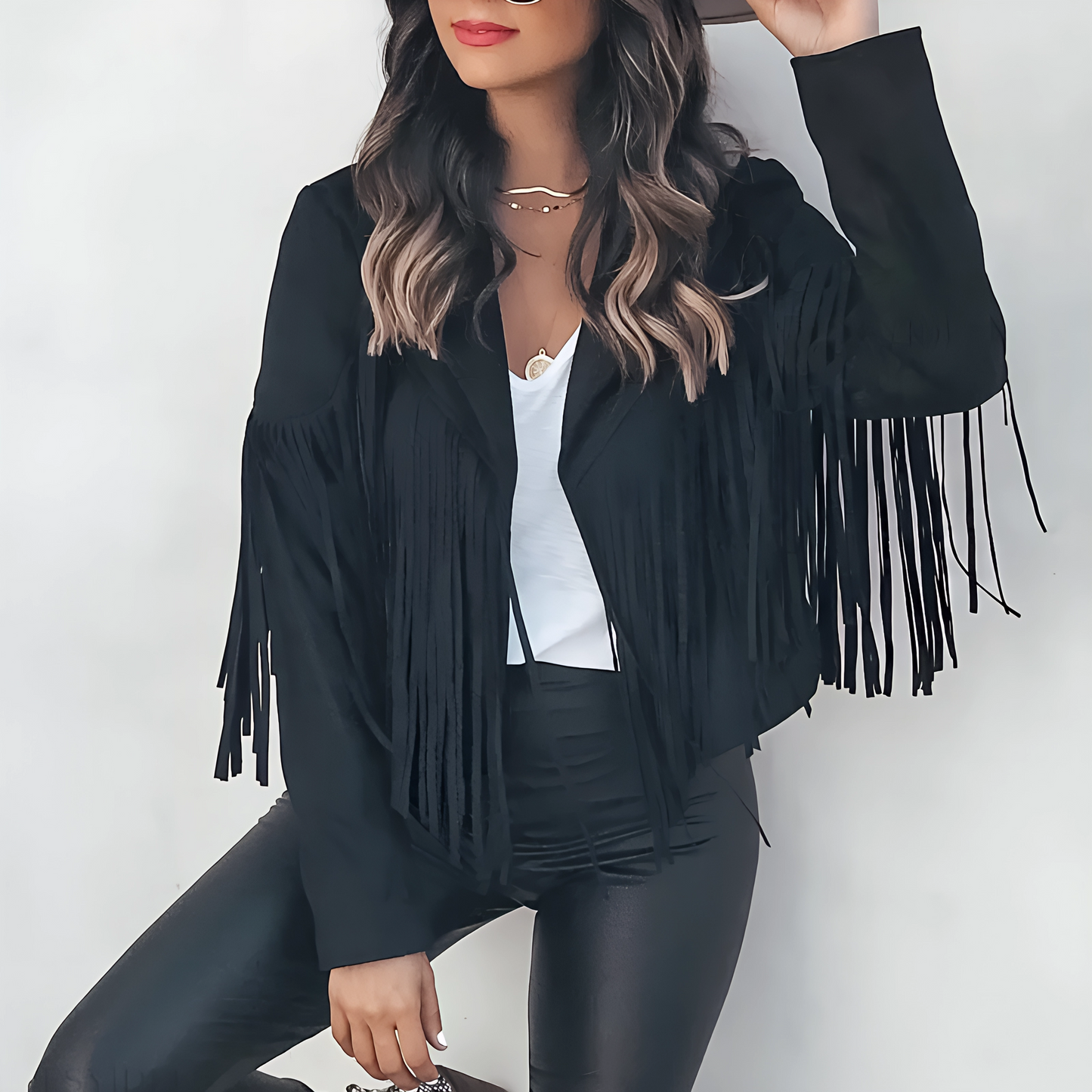 Street-Wave Fringe Jacket For Women Versatile Chic Outerwear With Statement Fringe Detailing