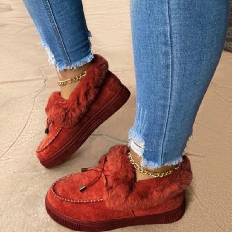 Street Wave Fur Lined Slippers For Women Luxurious Plush Fur Warmth And Non Slip Sole