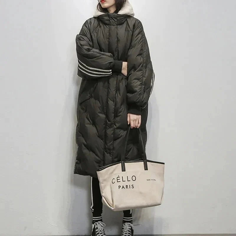 Street-wave Long Quilted Puffer Winter Jacket For Women Cozy Insulated Coat For Urban Style