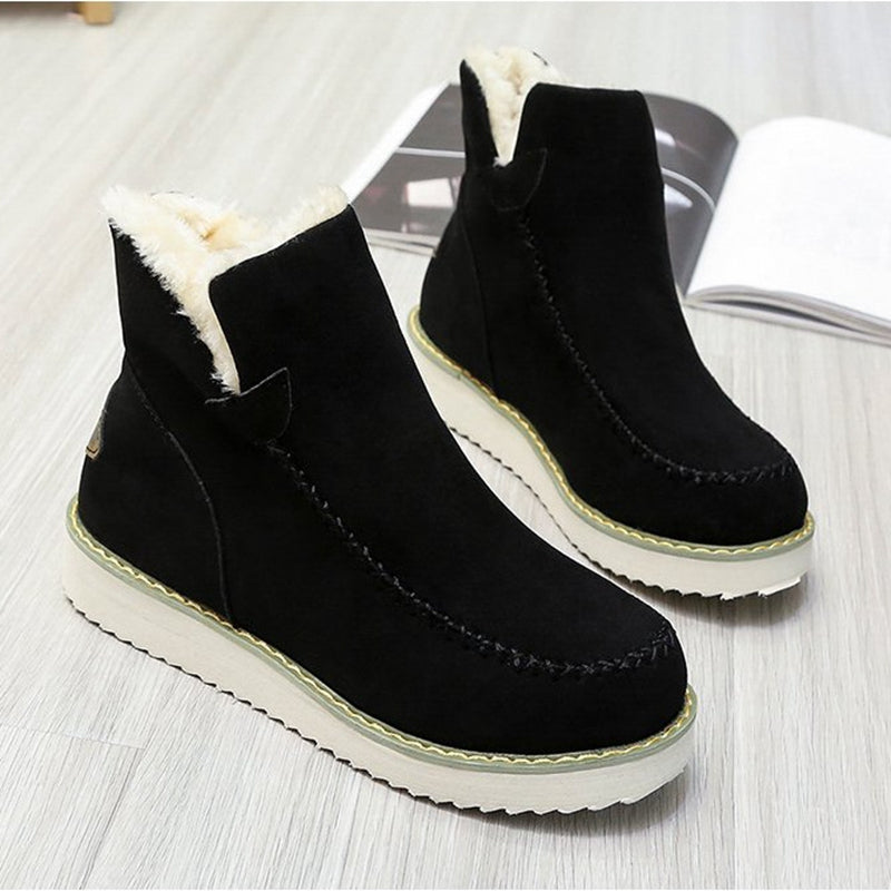 Street-Wave Winter Suede Ankle Boots With Faux Fur Lining For Warmth And Orthopedic Insole For Women