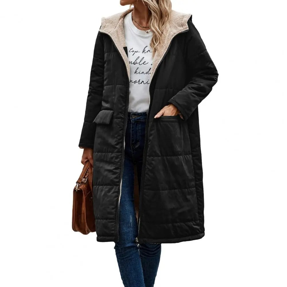 Street-Wave Long Puffer Coat For Women Warmth Cozy Comfort Durable Quilted Outerwear