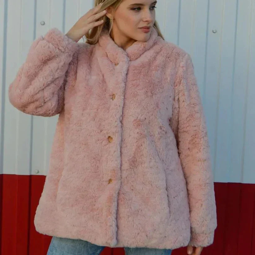 Streetwave Luxury Teddy Coat With Button Closure For Women Ultra Soft Cozy Warmth
