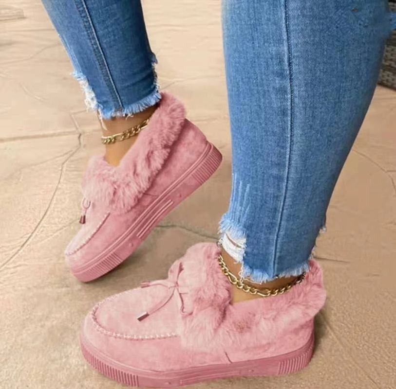 Street-wave Fur-Lined Winter Boots For Women, Cozy Warmth With Plush Inner Lining, Stylish Snow Footwear