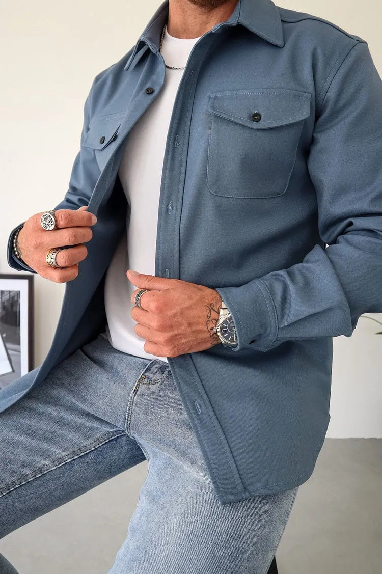 Street-Wave André Buttoned Leather Jacket For Men, Timeless Style, Unmatched Comfort, Urban Essential