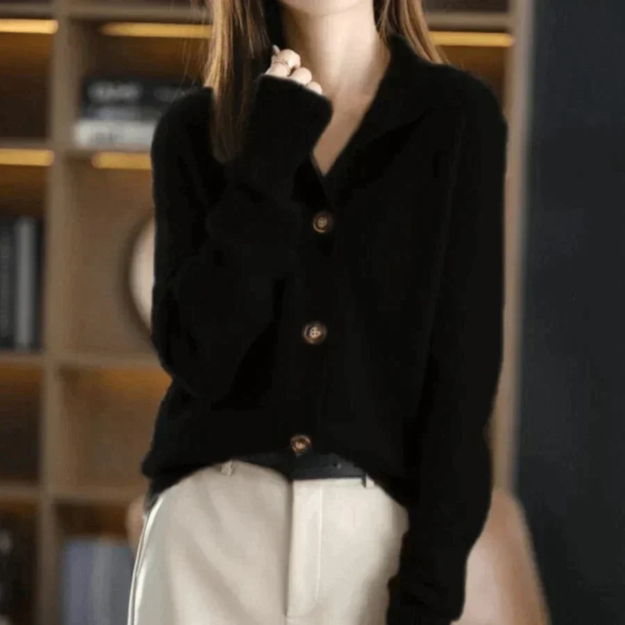 Street-wave Cozy Winter Warmer Cardigan For Women Soft Knit With Button Details Collection