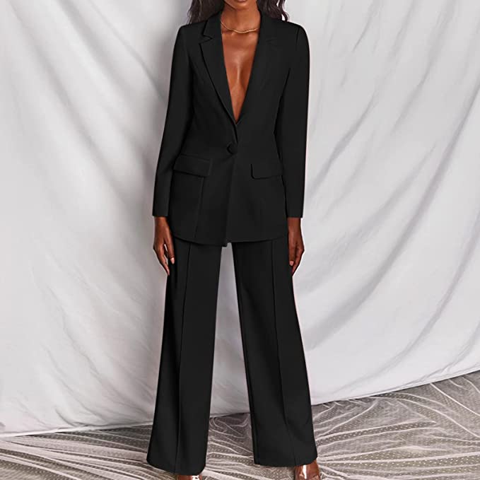 Street-wave Women's Winter Suit Set Versatile Warm Tailored Look For Elegant Office Wear