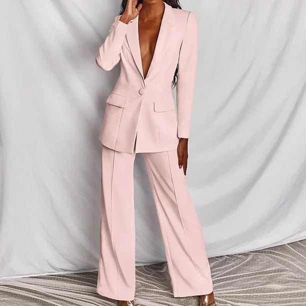 Street-wave Women's Winter Suit Set Versatile Warm Tailored Look For Elegant Office Wear