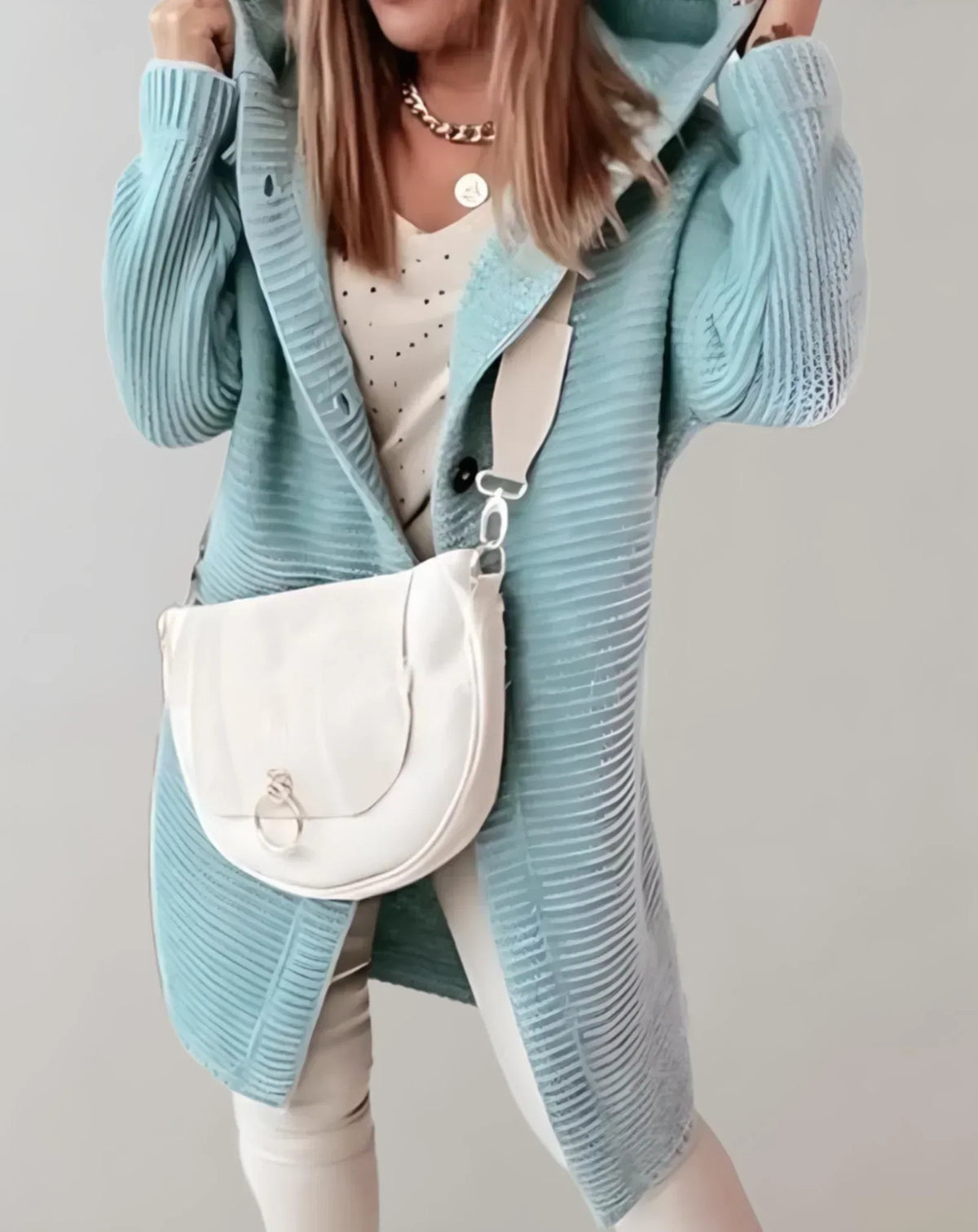 Street-wave Women's Cardigan Modern Ribbed Knit for Cozy Warmth Durable Chic Style