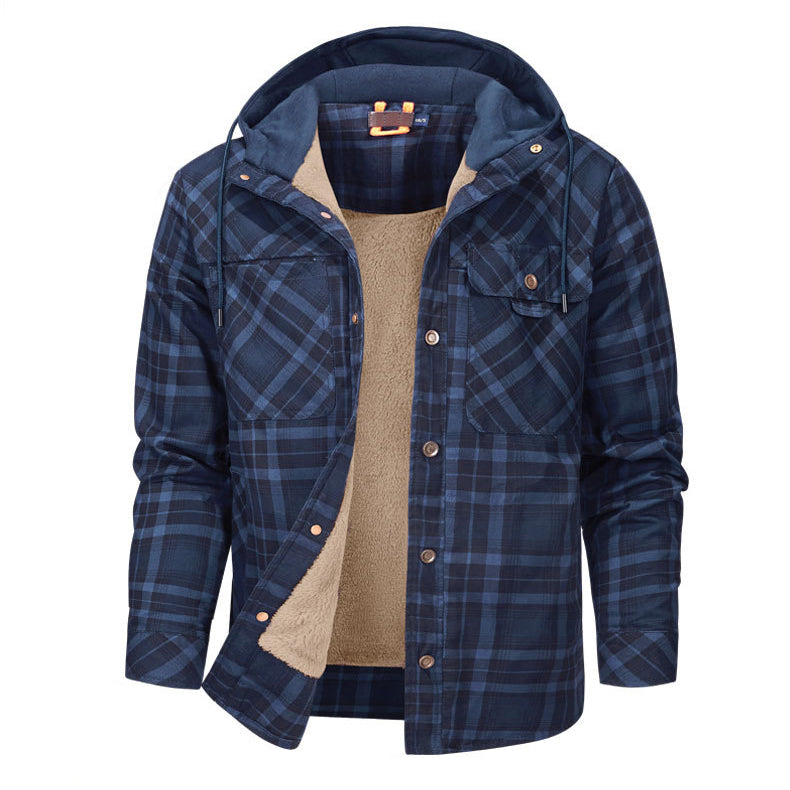 Street-Wave Hooded Plaid Flannel Jacket For Fall Warmth And Urban Everyday Comfort