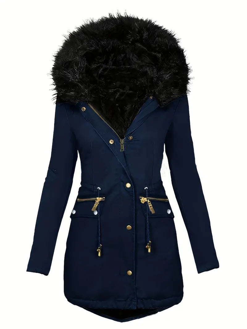 Streetwave Women Parka Jacket Warm Insulated With Fur Trim Hood Versatile Cozy Outerwear